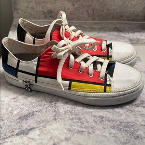 Zipz Interchangeable Mondrian design  Lace Up Sneakers men’s size 12